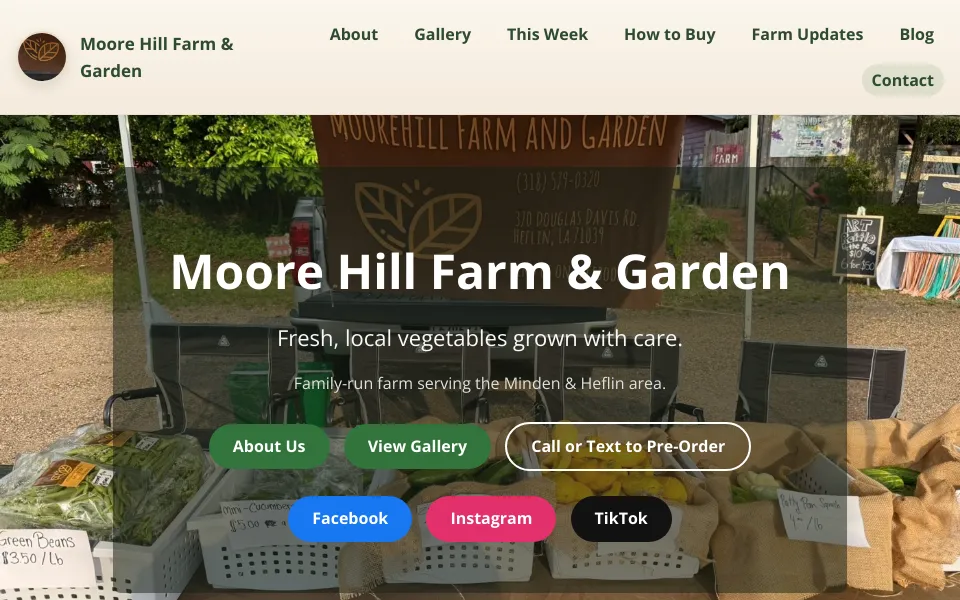 Moore Hill Farm and Garden website designed and supported by KM Logic